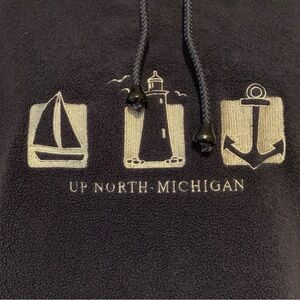 NAVY fleece “UP NORTH ~ MICHIGAN” hoodie